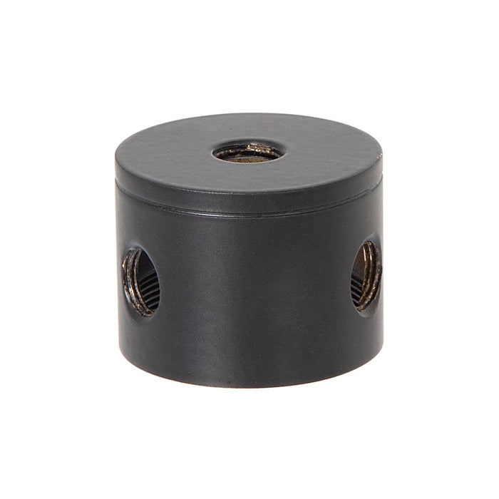 1-1/4 Inch Tall, 3 Side Hole Satin Black Finish Turned Brass Cluster Body
