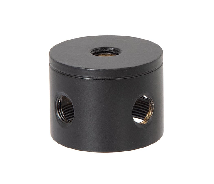 1-1/4 Inch Tall, 4 Side Hole Satin Black Finish Turned Brass Cluster Body