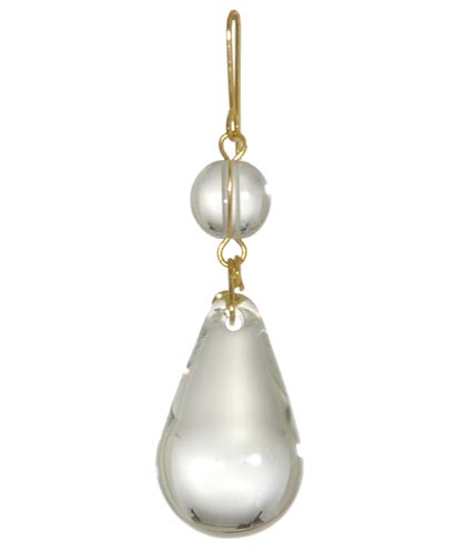 1 1/8" Clear Tear Drop w/ Bead, ~2-1/2" overall length