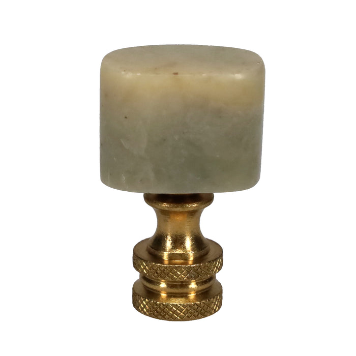 1-5/8" Tall Brass Finial, Jade Stone, 1/4-27F Tap (15174)