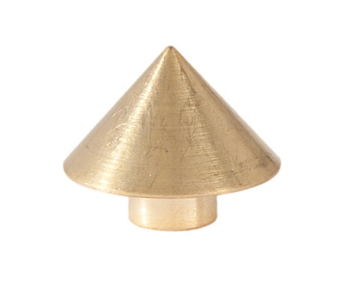 1" Tall x 1-3/16" Diam Unfinished Brass Cone Modern Finial or Knob Tap 1/8 IPS (11401U)