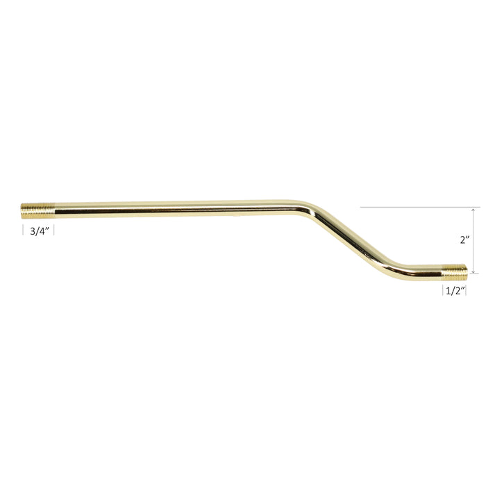 10" Bent Pipe 3/8" Diam., Figurine Assembly, Threaded both ends (12052)