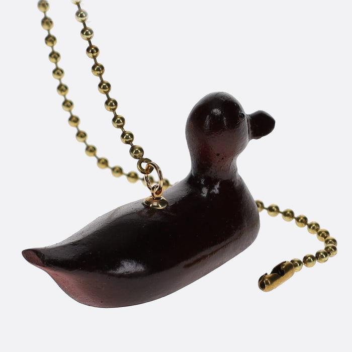 19-1/2" Length Brass Pull Chain Brown Duck Ceramic (15016)