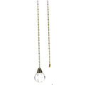 19" Length Brass Pull Chain Clear Glass Pumpkin Shaped Ball Pendant (15003)