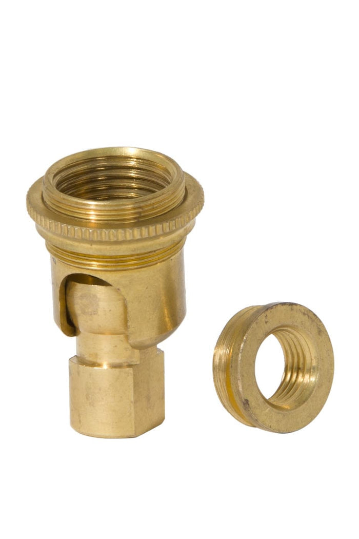1.91 Inch Tall Unfinished Brass 90 Degree Hang Straight Swivel, 1/8F X 1/4F