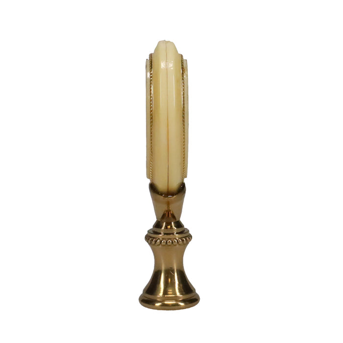 2-11/16" Tall Brass Finial, Floral Bouquet, 1/4-27F Tap (15154)