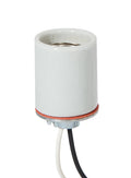 2-1/16 Inch Tall Keyless Unglazed Porcelain E-26 Sockets, Choice of Wire Lead Length