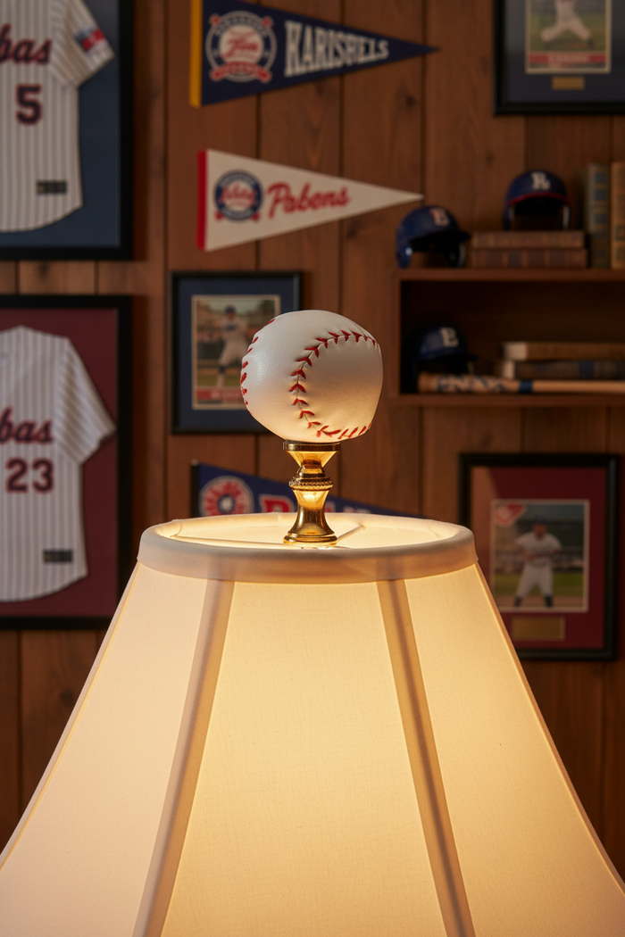 2-1/2" Tall Brass Finial Baseball, 1-1/2" Diameter, 1/4-27F Tap (15126)