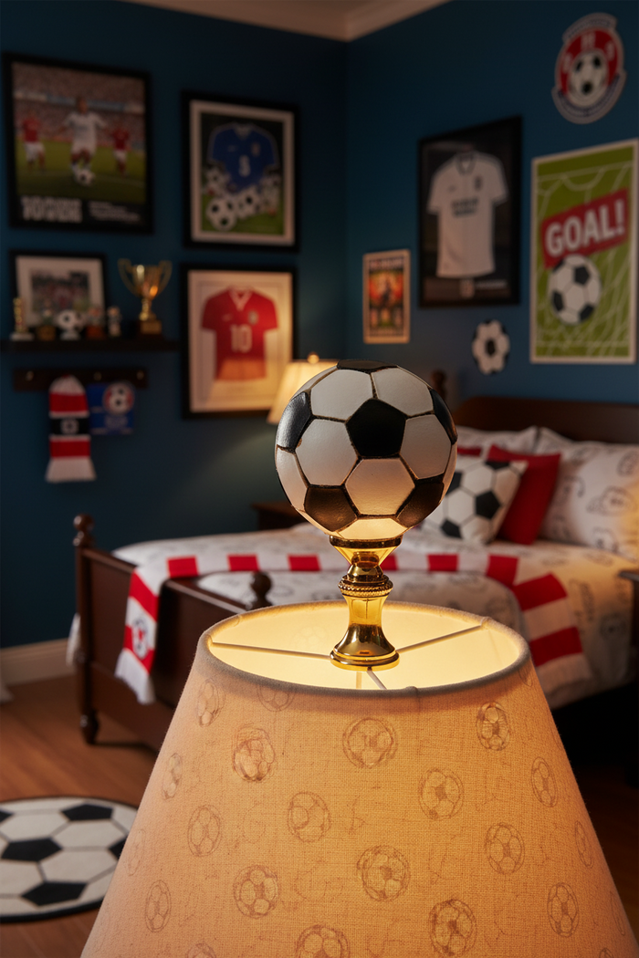 2-1/2" Tall Brass Finial Soccer Ball, 1-1/2" Diameter, 1/4-27F Tap (15125)