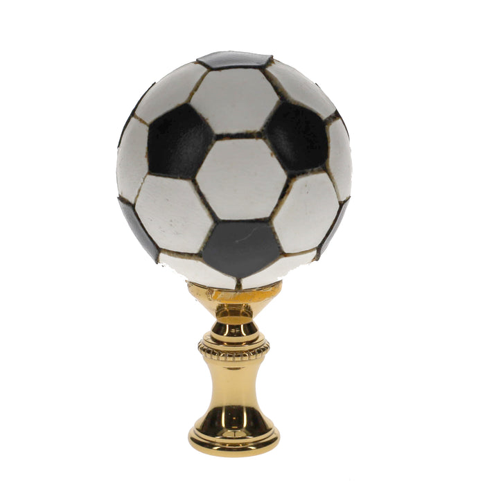 2-1/2" Tall Brass Finial Soccer Ball, 1-1/2" Diameter, 1/4-27F Tap (15125)