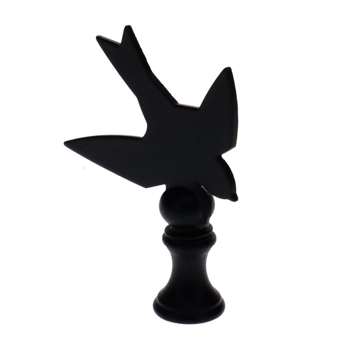 2-1/2" Tall Finial, Black Bird Silhouette, 1/4-27F Tap (15168)