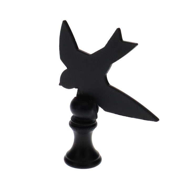 2-1/2" Tall Finial, Black Bird Silhouette, 1/4-27F Tap (15168)