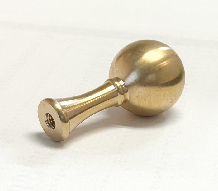 2-1/2" Tall x 1-1/4" Diam Unfinished Brass Mid-Century Modern Finial Tap 1/4-27 (11399U)