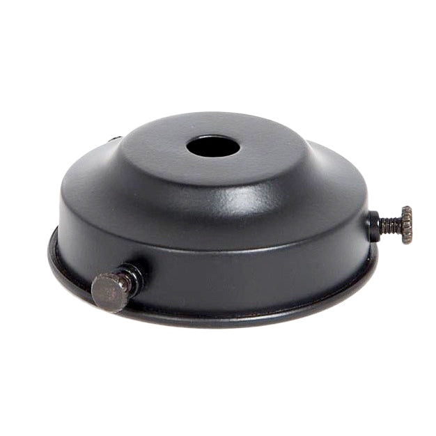 2-1/4 Inch Fitter Gloss Black Finish Spun Brass Lamp Shade Holder, 7/8 Inch Tall (10699GBK)