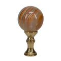 2-1/4" Tall Brass Finial, 1-1/4" Agate Stone Quartz, 1/4-27F Tap (15198)