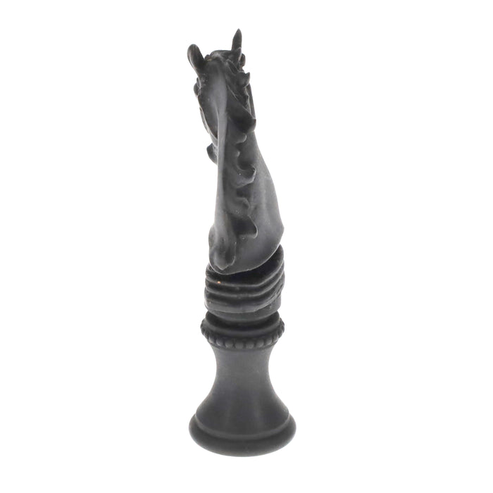 2-1/4" Tall Brass Finial, Chess Knight, Statuary Bronze, 1/4-27F Tap (15163ST)