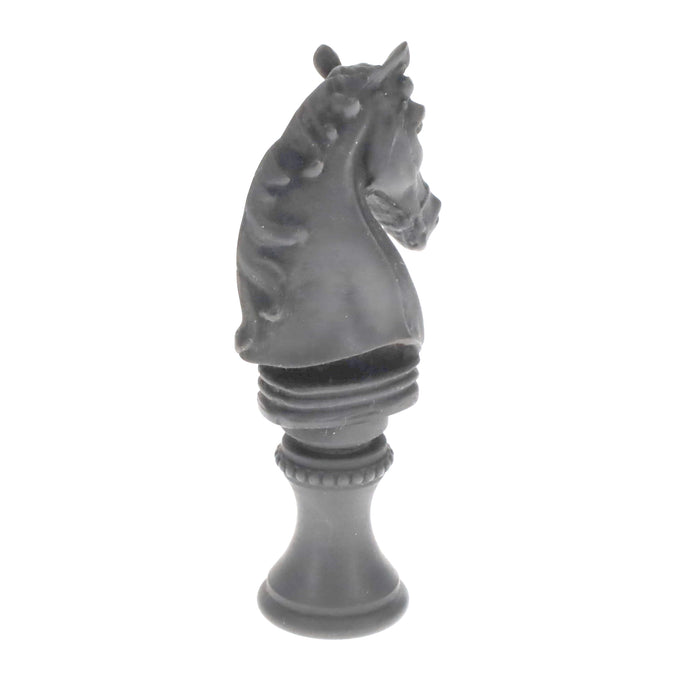 2-1/4" Tall Brass Finial, Chess Knight, Statuary Bronze, 1/4-27F Tap (15163ST)