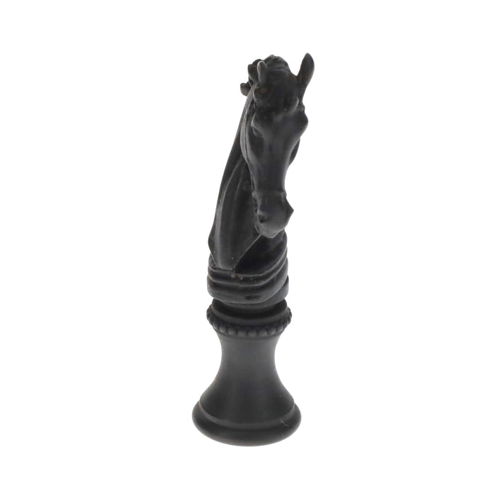 2-1/4" Tall Brass Finial, Chess Knight, Statuary Bronze, 1/4-27F Tap (15163ST)