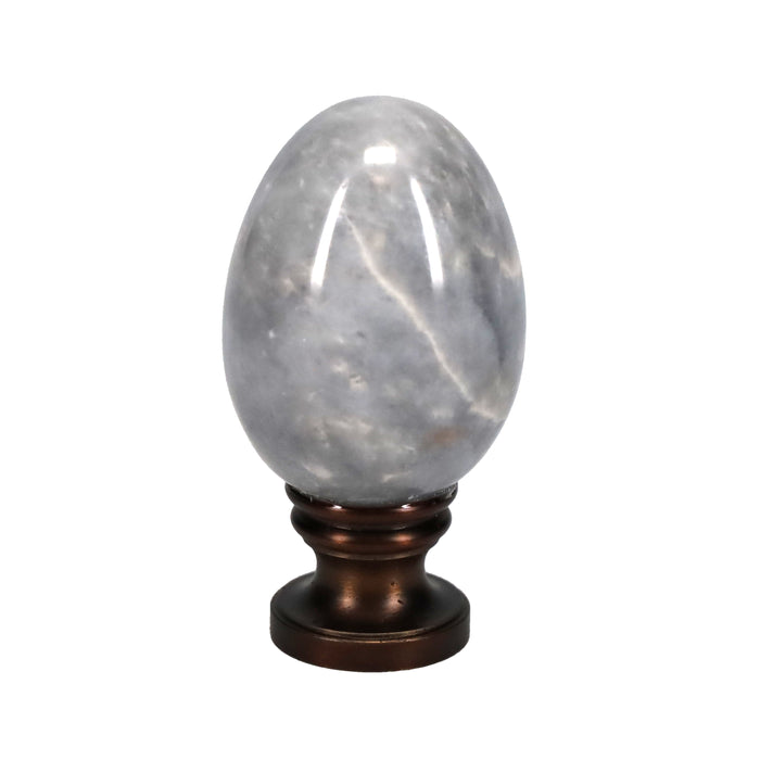 2-1/4" Tall Brass Finial, Marble Egg, Antique Bronze Finish, 1/4-27F Tap (15173B)