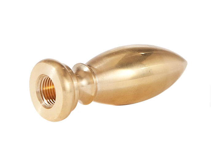 2-1/4" Tall x 13/16" Diam Turned Brass Finial Tap 1/8F (11394U)