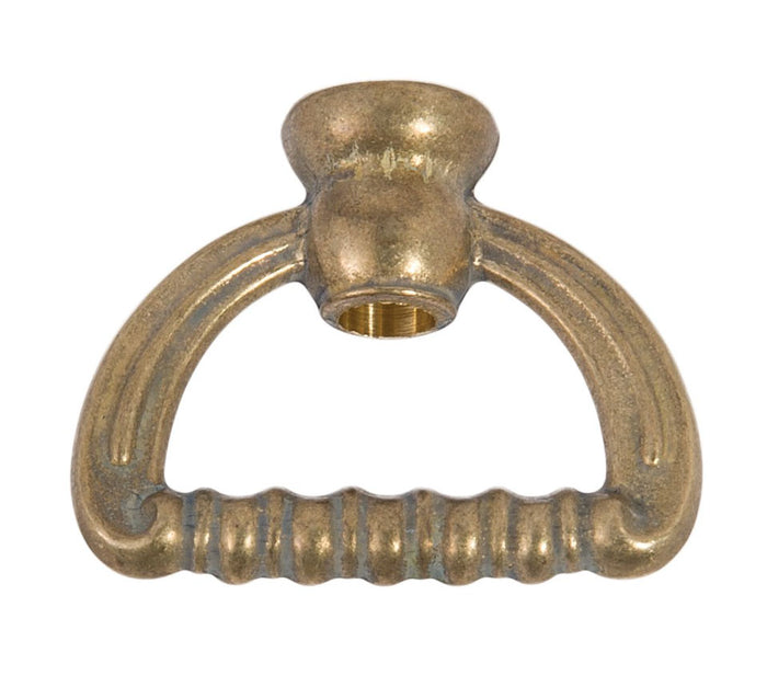 2-1/4" wide x 1-3/4" tall Cast Brass Hang Straight Loop with wire way, tap 1/8F (3/8" diameter), unfinished