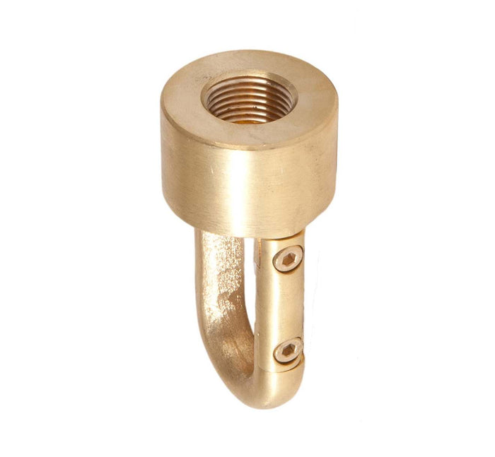 2-3/4" Tall Heavy Duty Brass Loop, 3/8F Tap, Unfinished Brass (21285U)