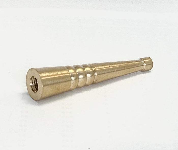 2-3/8" Tall x 1/2" Diam Art Deco Style Unfinished Brass Finial Tap 1/4-27 (11402U)