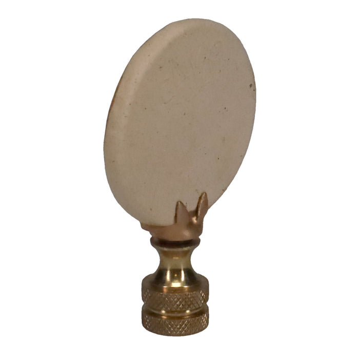 2-5/8" Tall Brass Finial, Ceramic Fauna Pattern, 1/4-27F Tap (15149)