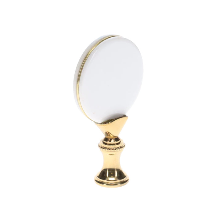 2-5/8" Tall Brass Finial, Picture of Hawks, Ceramic, 1/4-27F Tap (15138)