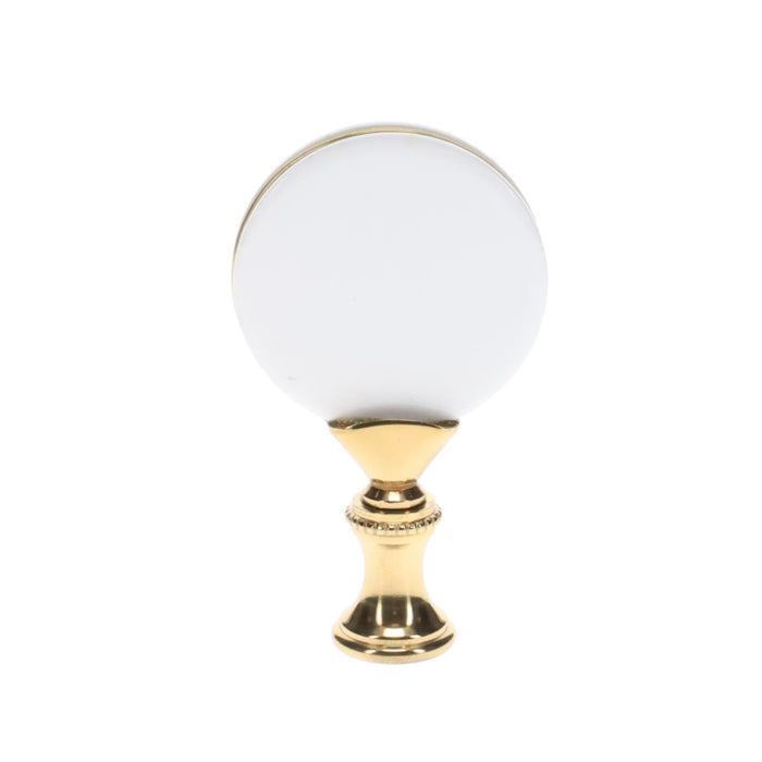 2-5/8" Tall Brass Finial, Picture of Hawks, Ceramic, 1/4-27F Tap (15138)