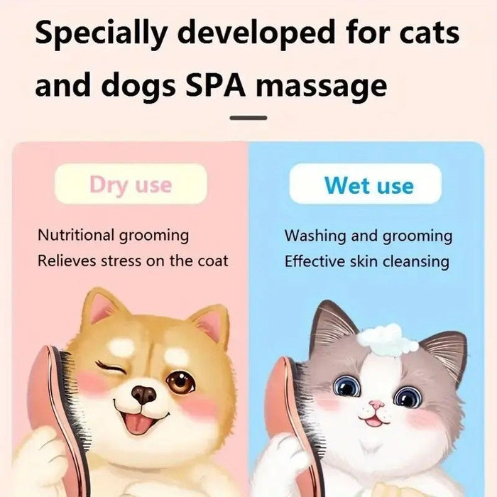 2-in-1 Pet Grooming Comb and Massage Brush | Gentle Hair Removal & Spa Care