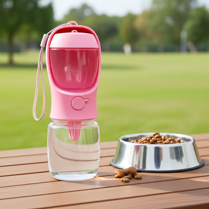 2-in-1 Portable Dog Water Bottle | Travel Hydration & Food Dispenser
