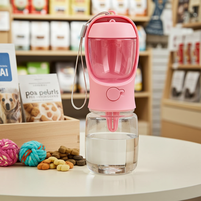 2-in-1 Portable Dog Water Bottle | Travel Hydration & Food Dispenser