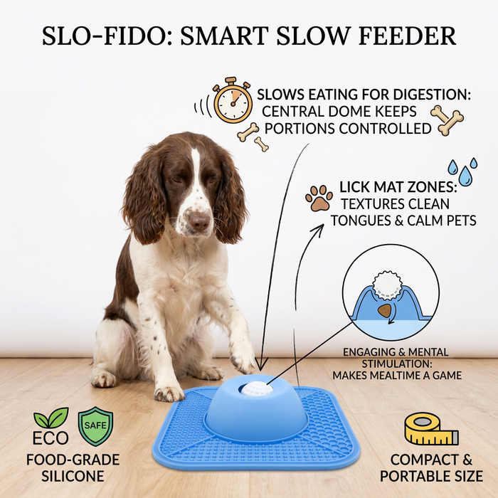 2-in-1 Slow Feeder Dog Bowl with Lick Mat | Interactive Feeding Dish