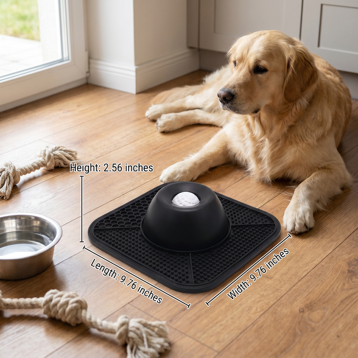 2-in-1 Slow Feeder Dog Bowl with Lick Mat | Interactive Feeding Dish
