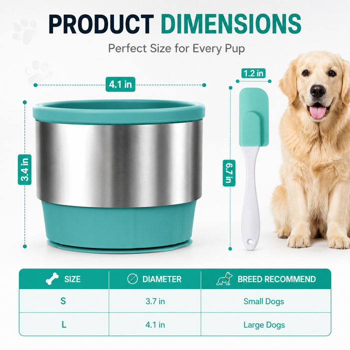 2-in-1 Slow Feeder Dog Bowl with Lick Mat & Non-Slip Suction Base