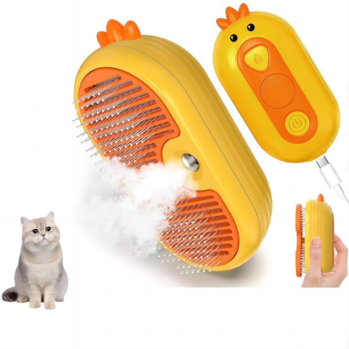 2-in-1 Spray Pet Grooming Brush | Anti-Static Detangling Ducky Brush for Cats & Dogs