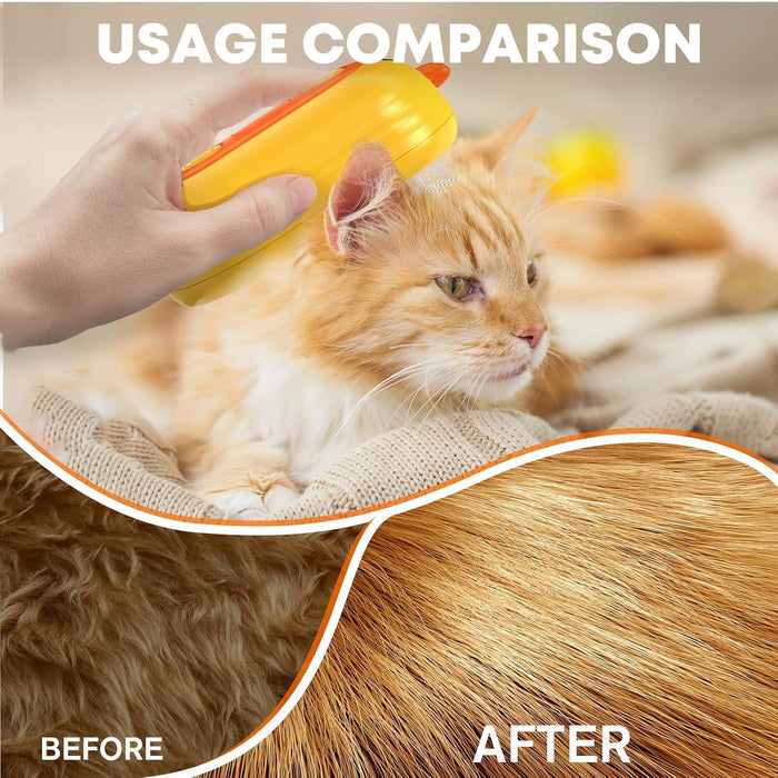 2-in-1 Spray Pet Grooming Brush | Anti-Static Detangling Ducky Brush for Cats & Dogs