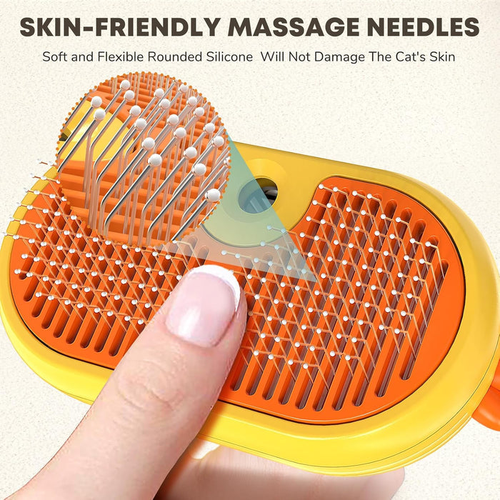 2-in-1 Spray Pet Grooming Brush | Anti-Static Detangling Ducky Brush for Cats & Dogs