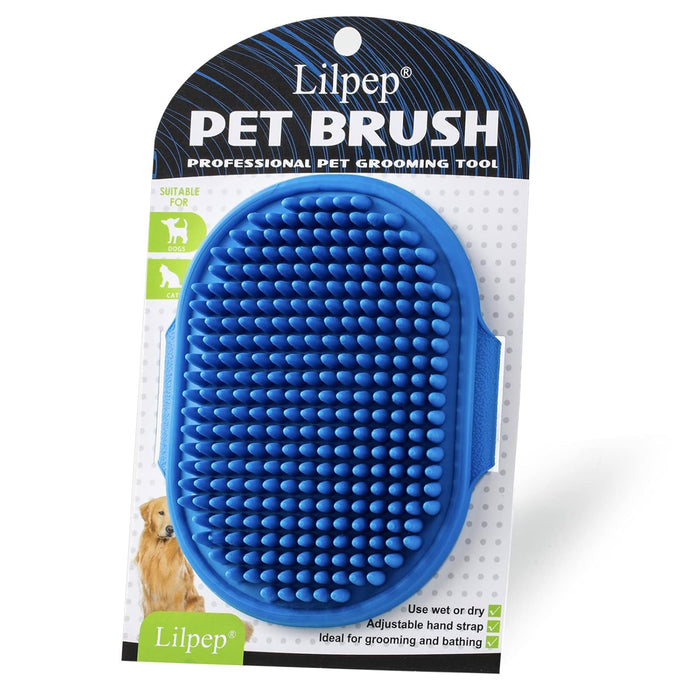2 Pack Pet Grooming Brushes | Soft Rubber Bath & Massage Brush for Dogs and Cats