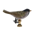 2" Tall Brass Finial Wooden Bird Brown Grey Green Blue 1/4-27F Tap (15116)