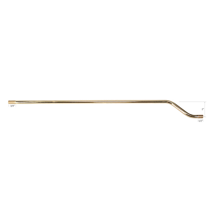 20" Bent Pipe 3/8" Diam., Figurine Assembly, Threaded both ends (12058)