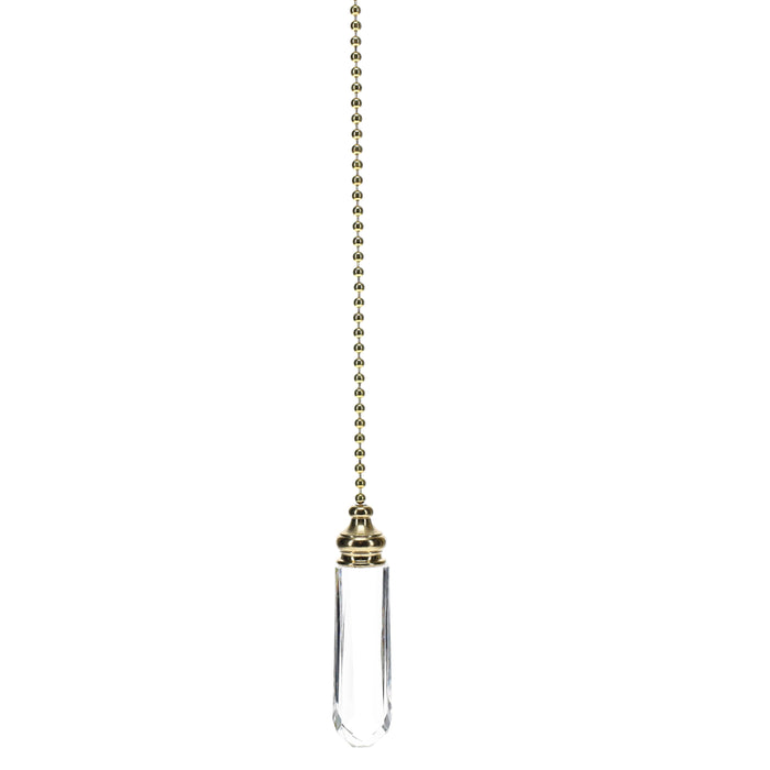 20" Length Brass Pull Chain Clear Glass Vial Pendant (15002)