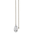 21" Length Brass Pull Chain Clear Glass Teardrop Pendant (15033)