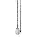 21" Length Nickel Pull Chain Clear Glass Teardrop Pendant (15032)