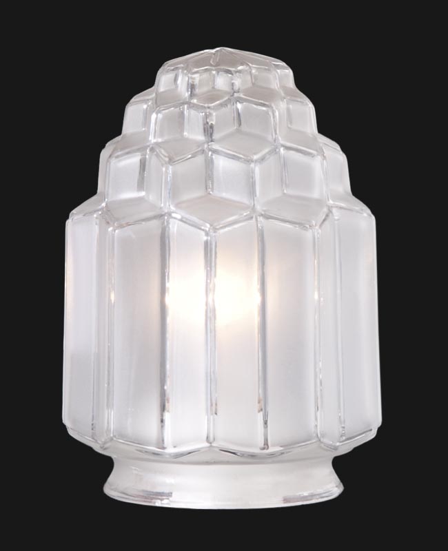 3 1/4" fitter, Art Deco "Skyscraper" Table Lamp Shade, 6-1/16 inch tall