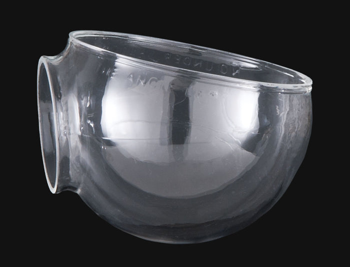 3 1/4" Fitter, Clear Hand Blown Angle Lamp Elbow