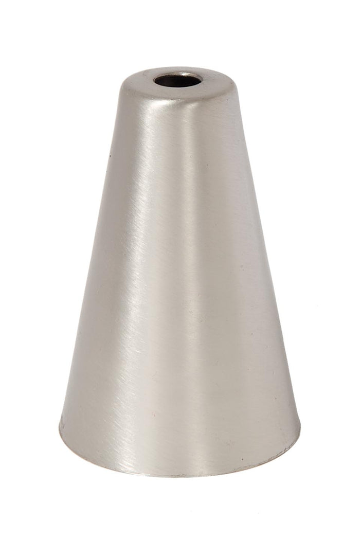 3-3/8 Inch Tall Satin Nickel Finish Brass Cone Lighting Socket Cup, 1/8IP