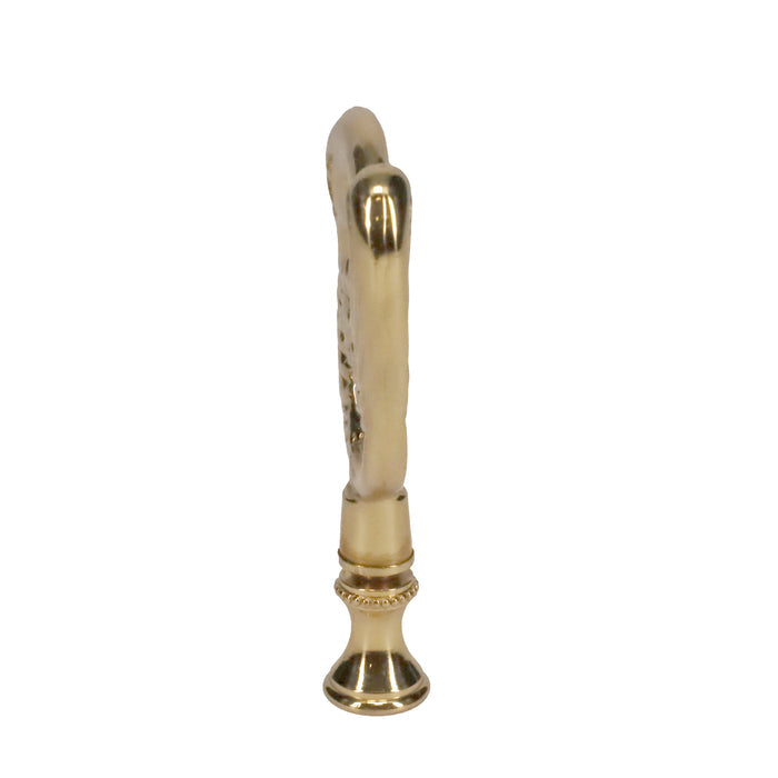 3-3/8" Tall Brass Finial, Crane Bird, 1/4-27F Tap (15162)