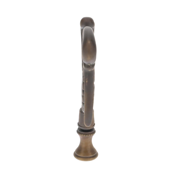 3-3/8" Tall Brass Finial, Crane Bird, Dark Bronze 1/4-27F Tap (15162BR)